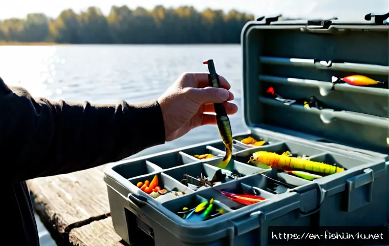 Home 17 지그헤드 사용법 - Photorealistic close-up of an angler’s hands assembling a small jig head with a soft plastic paddle-...